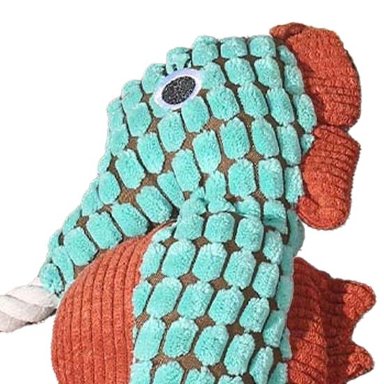 Pet Toy Seahorse Design Dog Boredom Buster Toy with Built-In Rattle Tug-of-War Teeth Cleaning Interactive Dog Toy