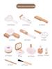 Korean Style Wooden Makeup Play Set: Pretend Eyeshadow, Powder, Lipstick, Perfume, Hair Accessories.