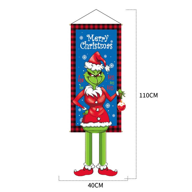 Рождественский флаг для подвешивания, подвесная ткань, потолочный фон, Санта Клаус, снеговик, олень-эльф, подвесной баннер, нетканый материал
