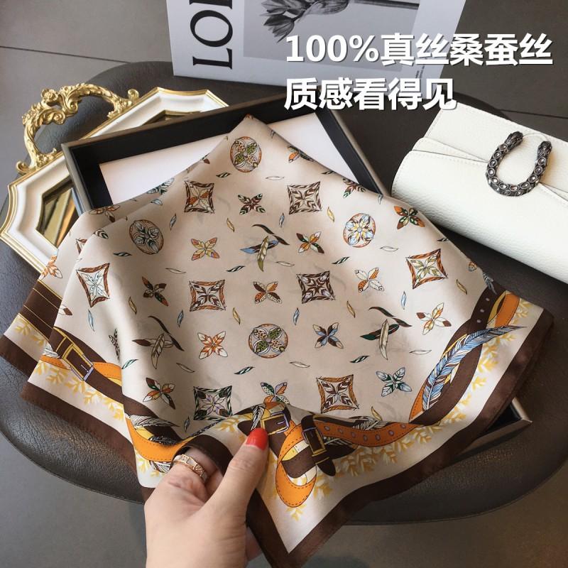 100% Pure Mulberry Silk Square Scarf 68x68cm Lightweight Winter Shawl Women
