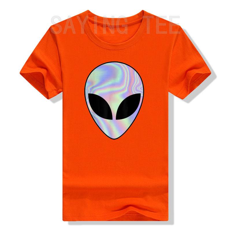 Alien Head TShirt Colorful AlienUfo Rave Tee Y2k Top I Want To Believe Graphic Outfits Funny Believers In Life On Mars Clothes