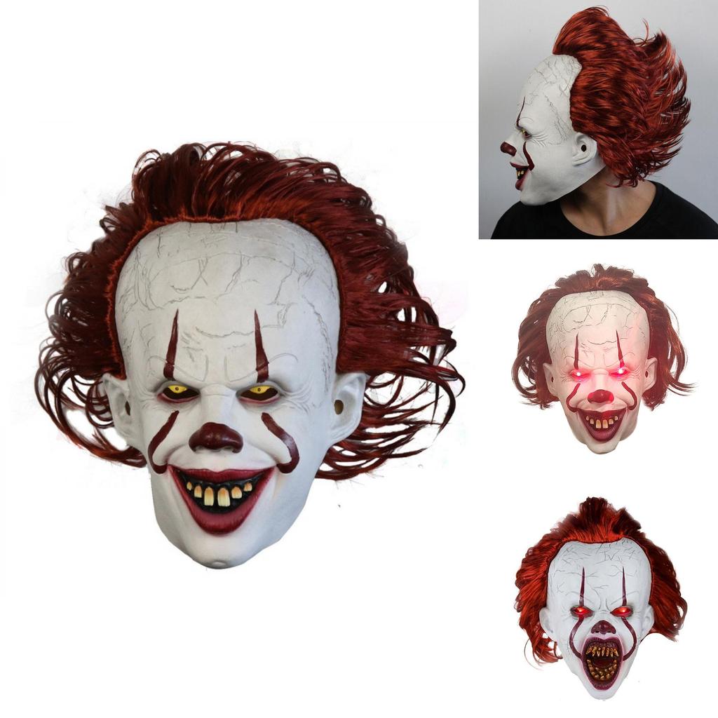 Straszna maska To Stephena Kinga na Halloween dla mężczyzn, kostium Jokera, cosplay