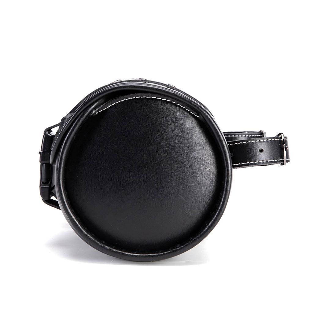 Motorcycle Fork Bag PU Leather Universal Tool Bag Waterproof Handlebar Saddlebag for Riders Daily Commute