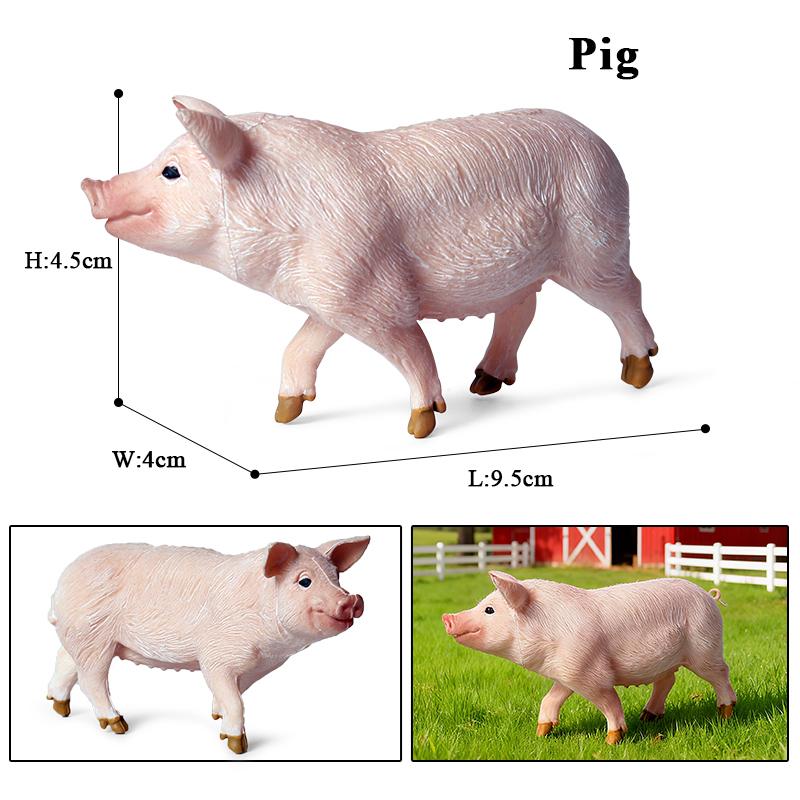Oenux Poultry Farm Animals Model Simulation Pig Swine Sow Porcupine Boar Action Figures Figurine Lovely Educational Kids Toy