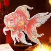 Girl Dream Blossom Series: Chinese Style Puzzle Stickers with Carp, Flower, and Lantern Designs - Set of 4