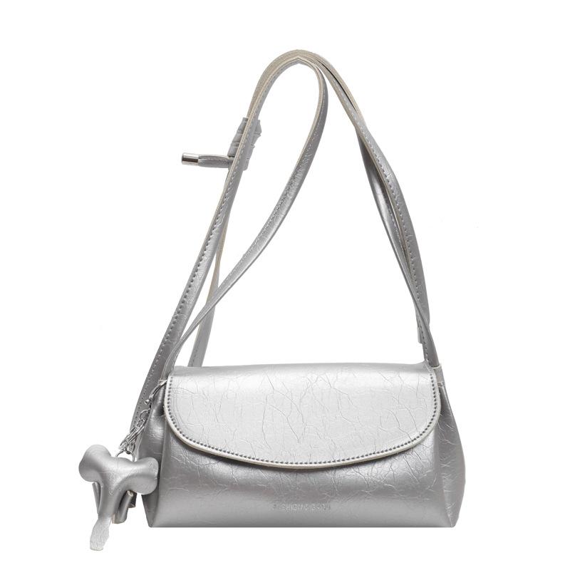 

Premium texture bag women s summer versatile new fashion niche design popular messenger bag срібний