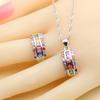 Shining Multicolor Zirconia   Jewelry Sets For Women Wedding Earrings Bracelet Rings Necklace Pendant Best Party Gift