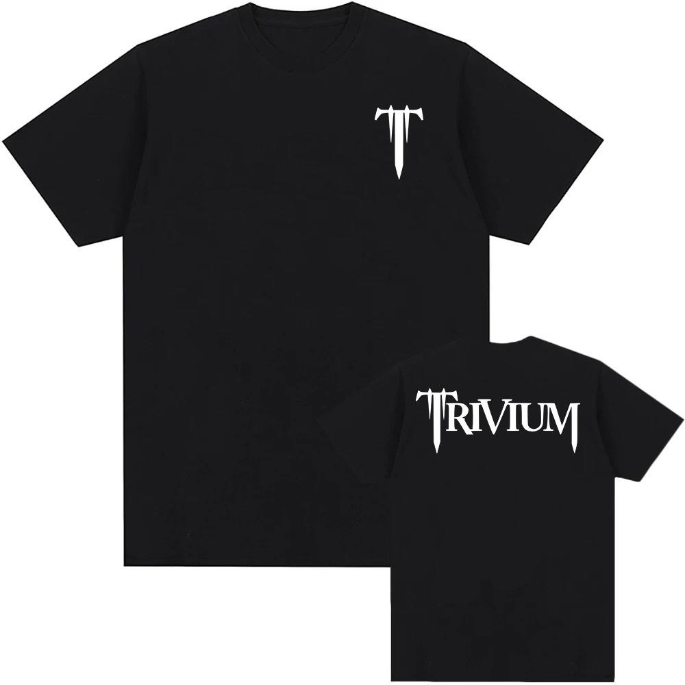 TRIVIUM Heavy Mental Band T-shirt Summer Cotton Hip Hop Streetwear Unisex Fashion Grunge Men Women Tshirts Loose Male T Shirt