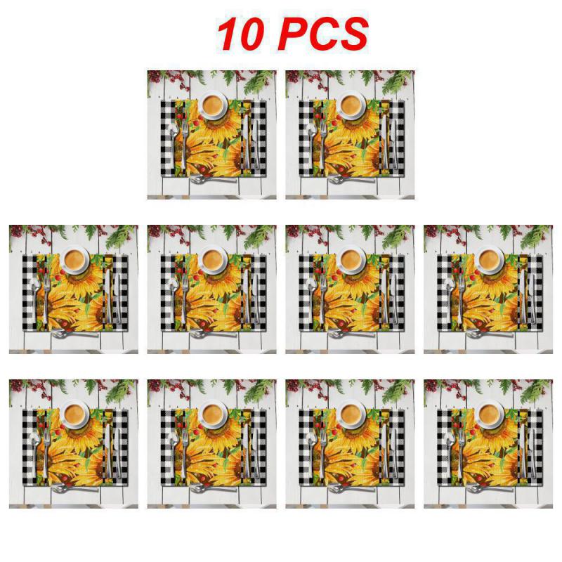 10~50PCS Printed Placemat Wear-resistant And Scratch-resistant Durable Cozy Kitchen Decoration Insulated Placemat Clear Pattern