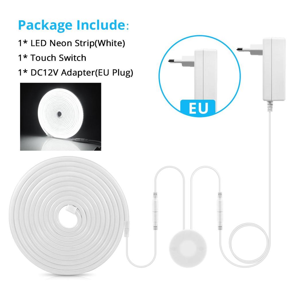 DC12V Neon Light LED Strip Penetrable Wood Hand Sweep Touch Sensor Dimmable Switch Neon Rope Tube Lamp DIY Home Garden Decor