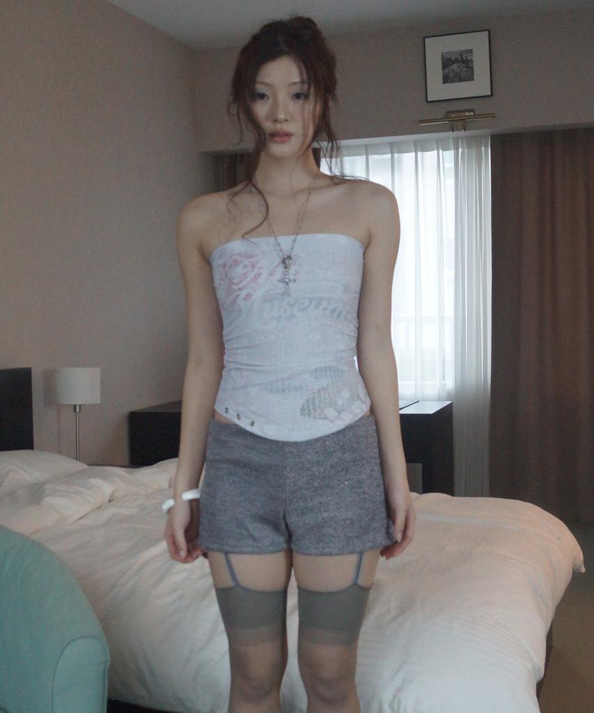 Myujeumyujieom Printed Lace Eyelet Top_Ivory