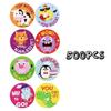 500Pcs/Roll Reward Stickers Cute Animal Student Motivation Encouragement Sticker