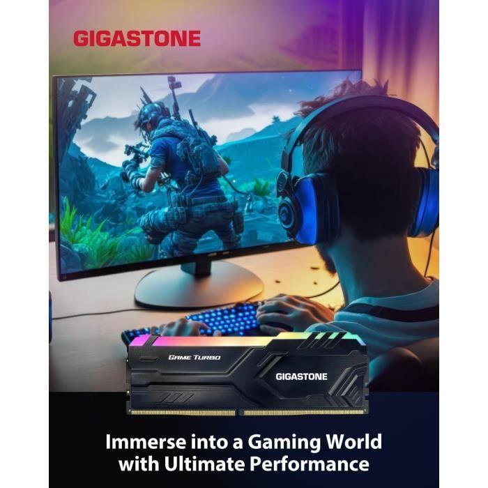 Mémoire RAM DDR4 - GIGASTONE - Game Turbo - 32Go - 3200MHz - RGB - UDIMM
