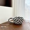 Retro Chessboard Ceramic Coffee Mug Set