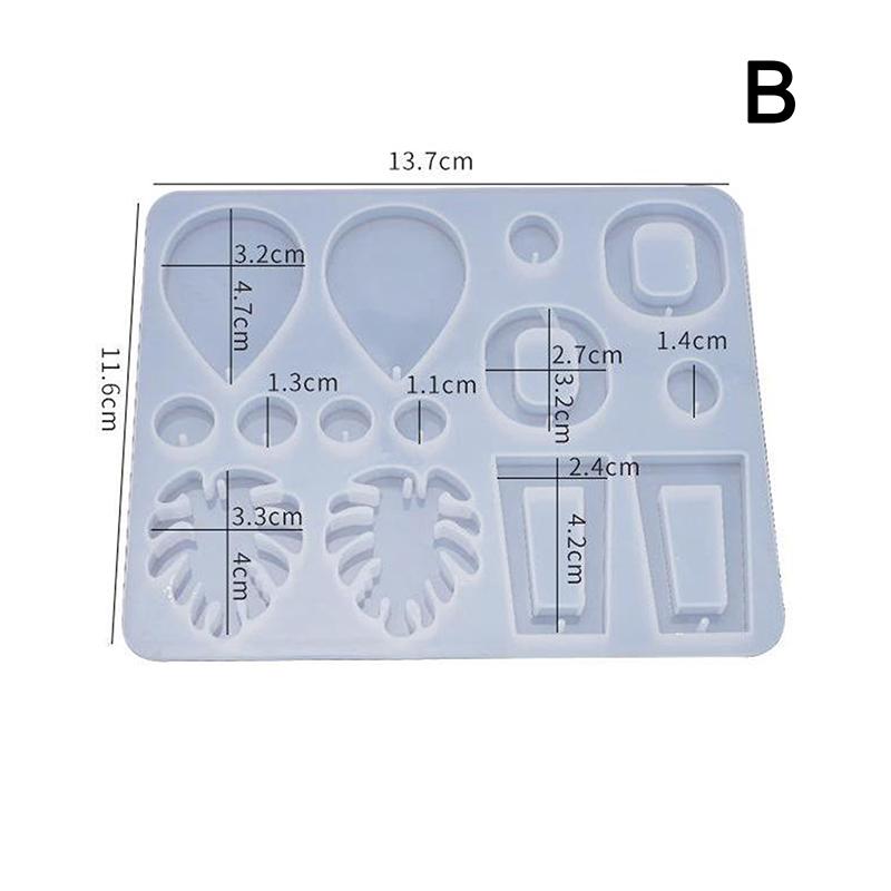 Diy Crystal Epoxy Mold Resin Earring Pendant Mold Silicone Moulds Jewelry Tools B