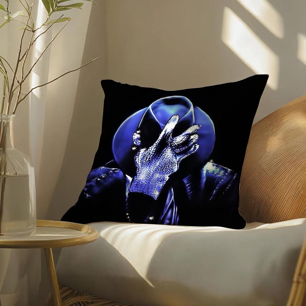 M-Michael J-Jackson Cushion Cover Soft Short Plush Pillow Cover Smooth Cozy Texture Aesthetic Cushion Case Home Decor