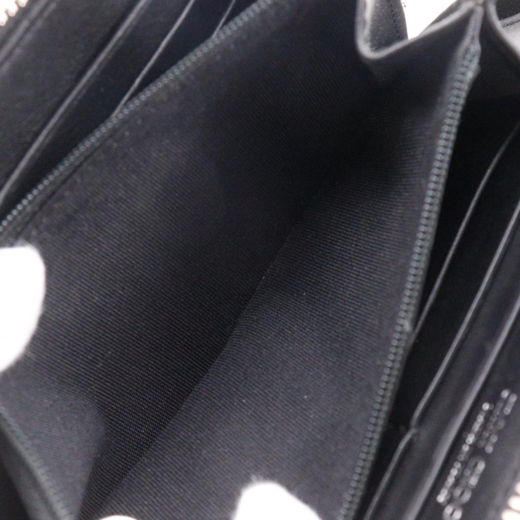 JIMMY CHOO Zip Around Purse Star studs black leather/Rhinestone Women Used