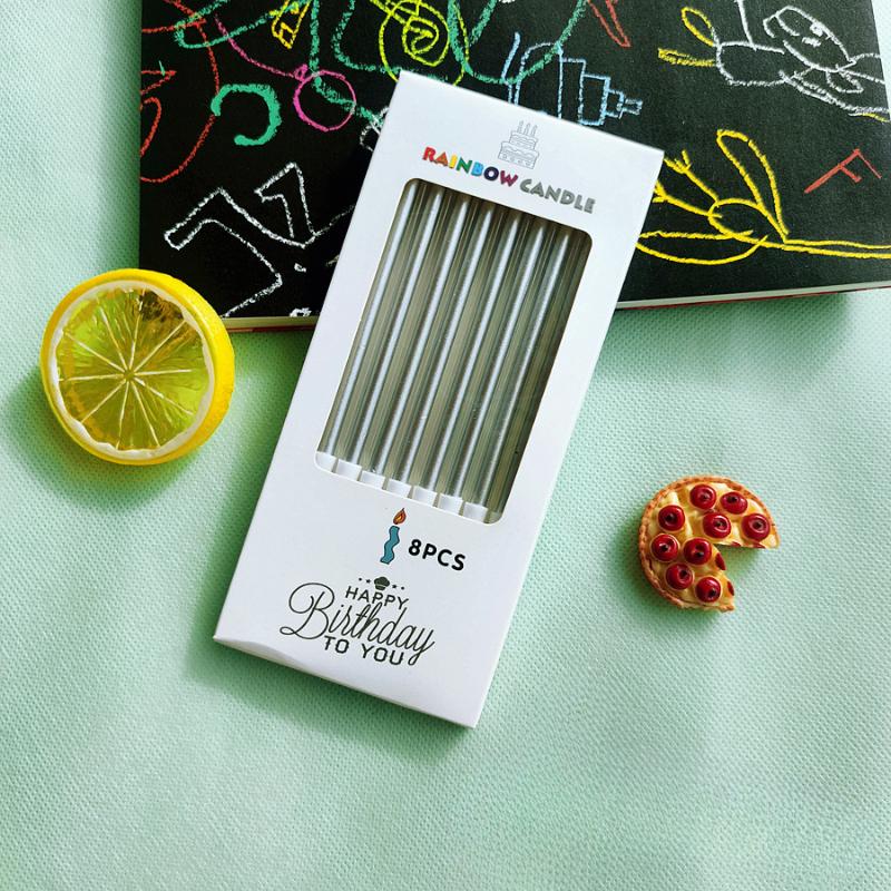 Metal Gold Silver Birthday Candles DIY Colorful Cake DecorasWedding Baby Shower Supplies Color Cake Topper