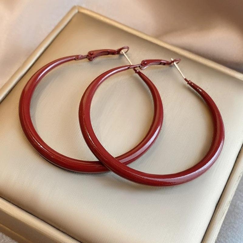 New Trendy Hoop Earrings for Women 50mm Big Hyperbole Colorful Circle Earrings Personality Punk Fashion Ear Accessories Brincos