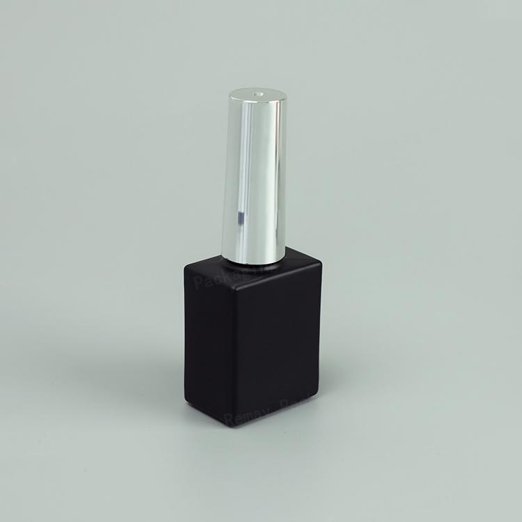 10ml square White and Black Luxury Bulk Gel Uv Nail Polish Bottle pink Nail Polish Glass Bottle with Brush