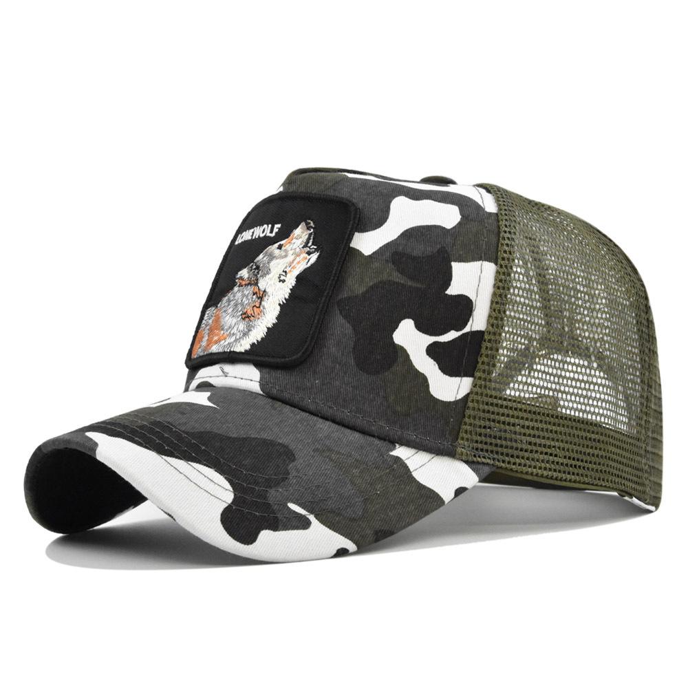 Animal Baseball Embroidered Cap Wolf Pattern Mesh Cap In A Variety Colors Of