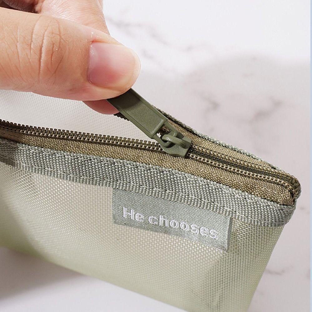 Small Item Bag Clear Mesh Bag Lipstick Cosmetic Bag Fresh Color Card Bag Mini Coin Purse  Gift