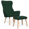 Recliner Chair with Ottoman Dark Green Fabric