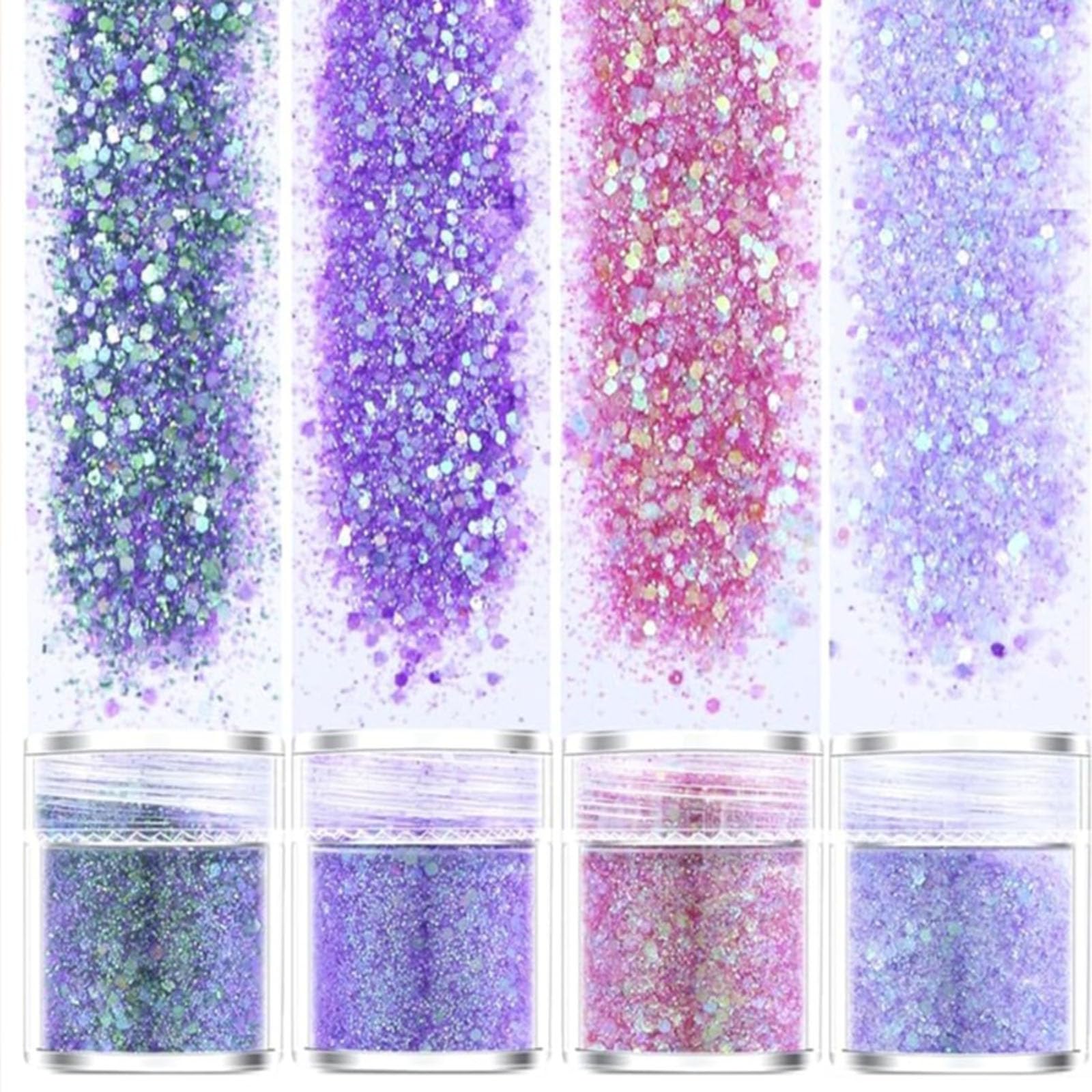 

SensaBliss Glitter Glitter Nail Glitter Gel 4 Color Set Nail Parts Glitter Jewelry Parts Sequins Glitter in Container Glitter Nail Art Glitter