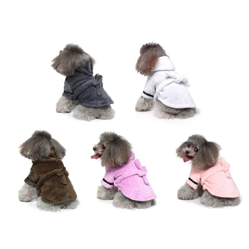 Puppy Dog Nightgown Breathable Puppy Bathrobes Comfortable Wear Solid Color Warm Pet Apparel Soft and Stretchy
