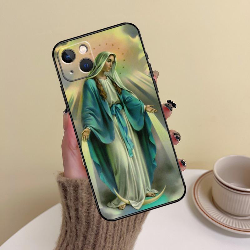 Holy Mother Virgin Mary Christian Phone Case For iPhone 15 Pro Max 11 12 13 14 16 17 Pro Max mini Plus 16e 17 Air Cover Funda