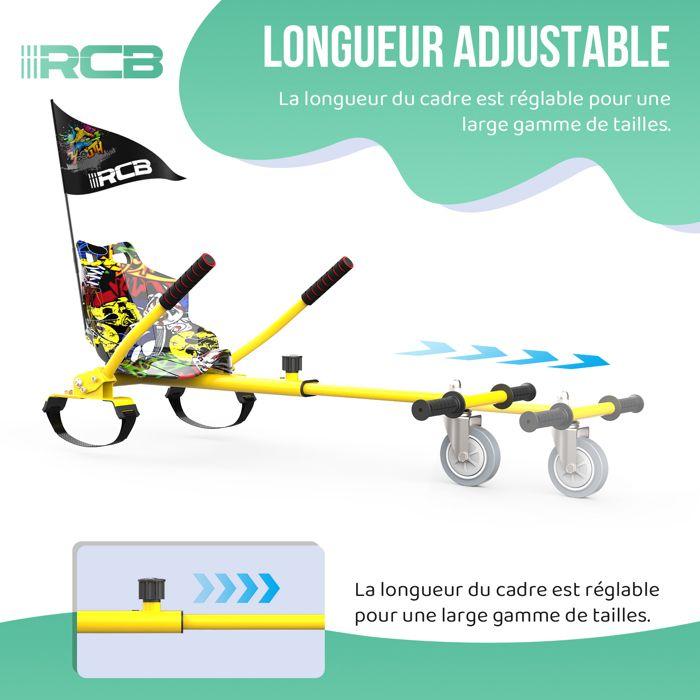 RCB Hoverkart Akcesorium do Żyroskopu Samobalansującego - Regulowane Siedzisko Kartingowe (20 kg Min-100 kg Maks) - Jaune