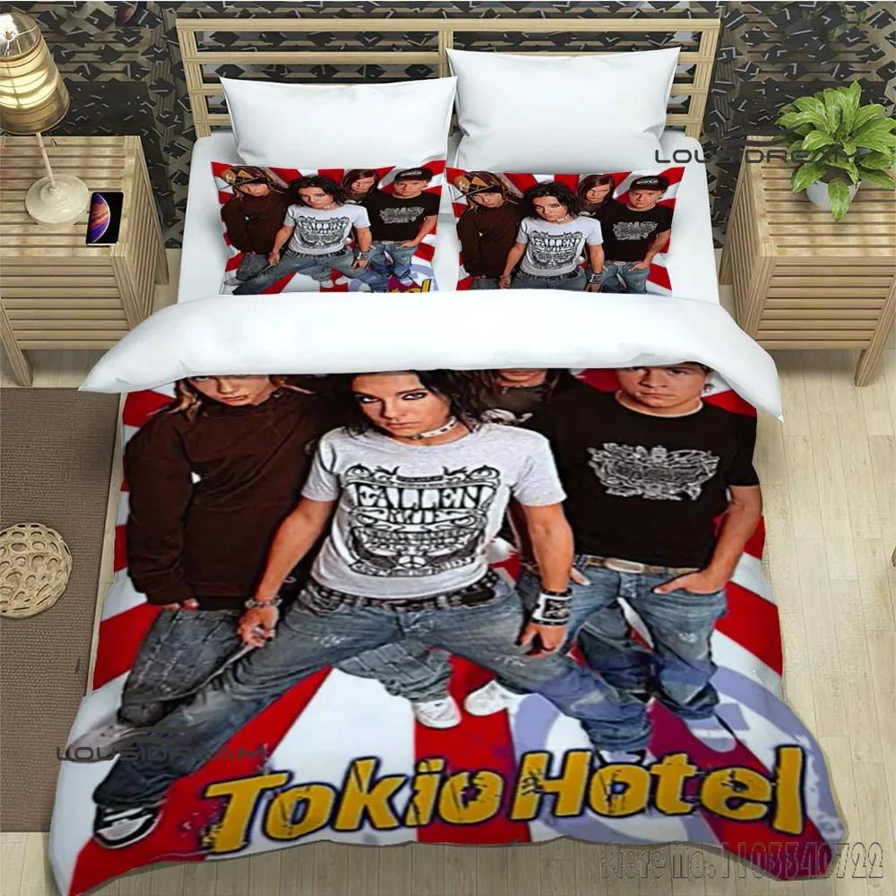 Tokio Hotel band tryckt Påslakanset HD Täckeöverdrag för Barn Sängkläder Sängkläder Sovrumsdekor