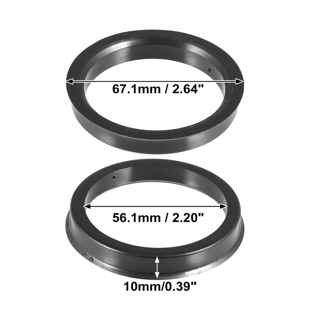 uxcell Inel de centrare, 2,6 inch (67.1 mm) / 2,2 inci (56.1 mm), Butucul roții