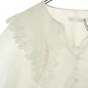 unused ZARA Short sleeve Embroidered collar Knee-length dress 13-14 white Women Used
