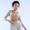 Europäisches & Amerikanisches Damen V-Ausschnitt Twist Yoga Crop Top