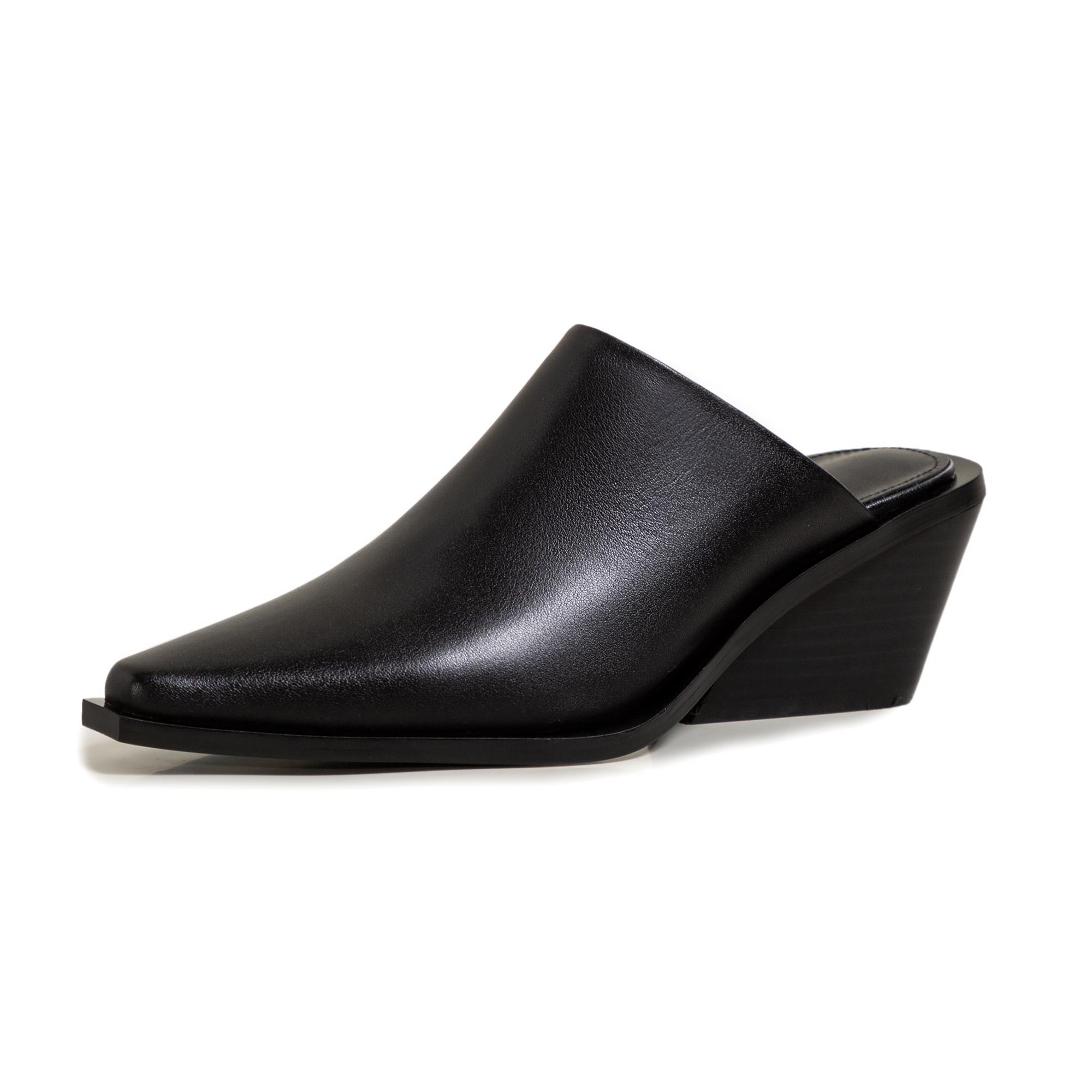 

2024 Лето Новые Баотоу Полутапочки Женская Одежда Muller Обувь Толстый Каблук Сандалии Высокие Каблуки Женские Тапочки Натуральная Кожа Обувь 4 чёрный