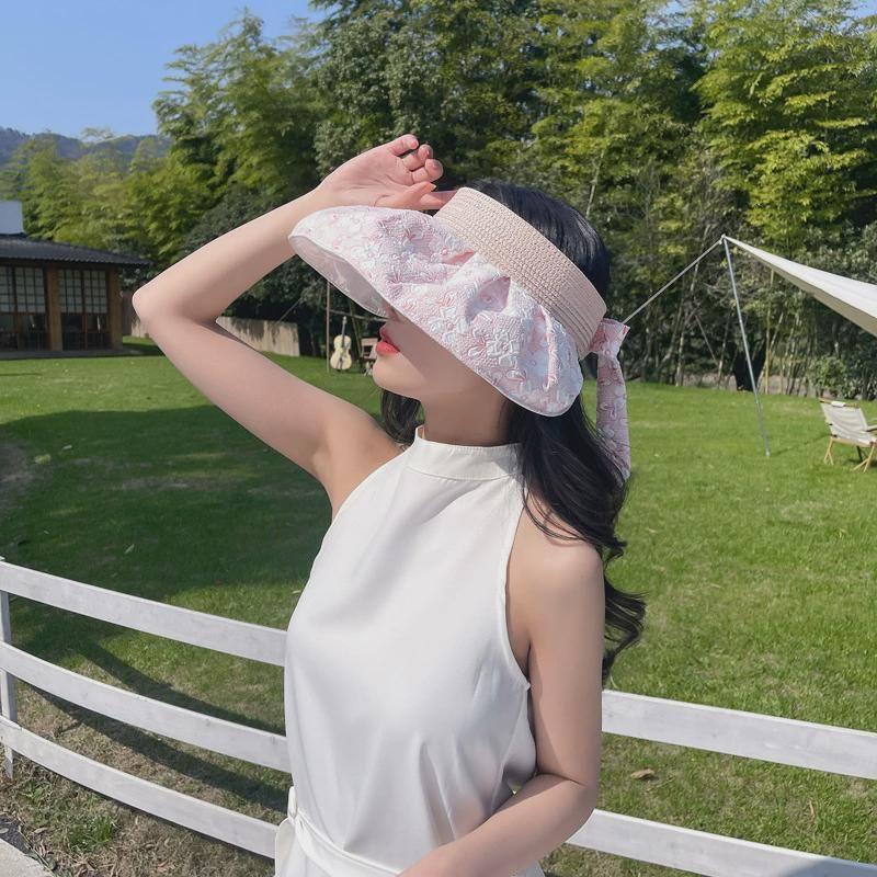 Sun Protection Hat Female Shell 2024 New Arrival Cover Face Big Brim Sun-Proof Sun Hat Foldable Air Top Sun Hat Summer