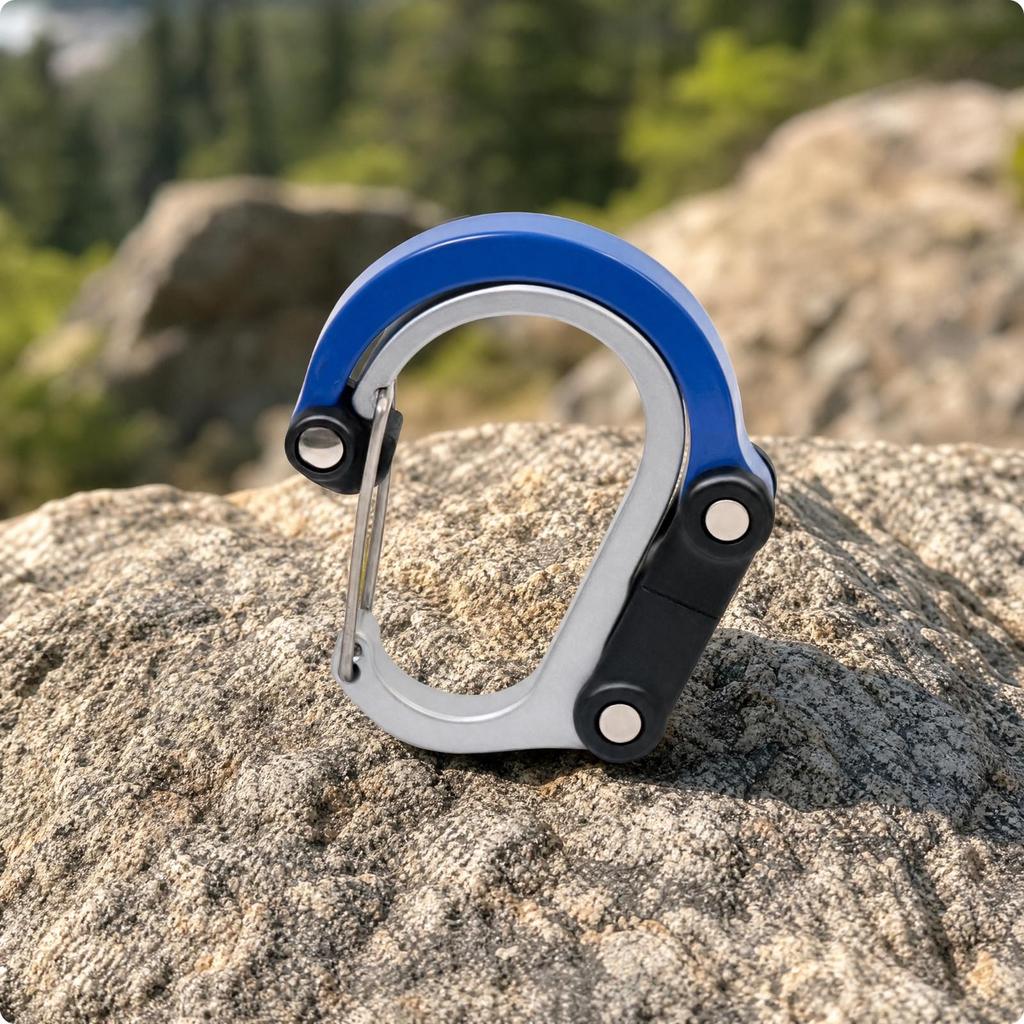 DShaped Carabiner Hook Lightweight Aluminum Alloy with SelfClosing Gate Compact Hanging
