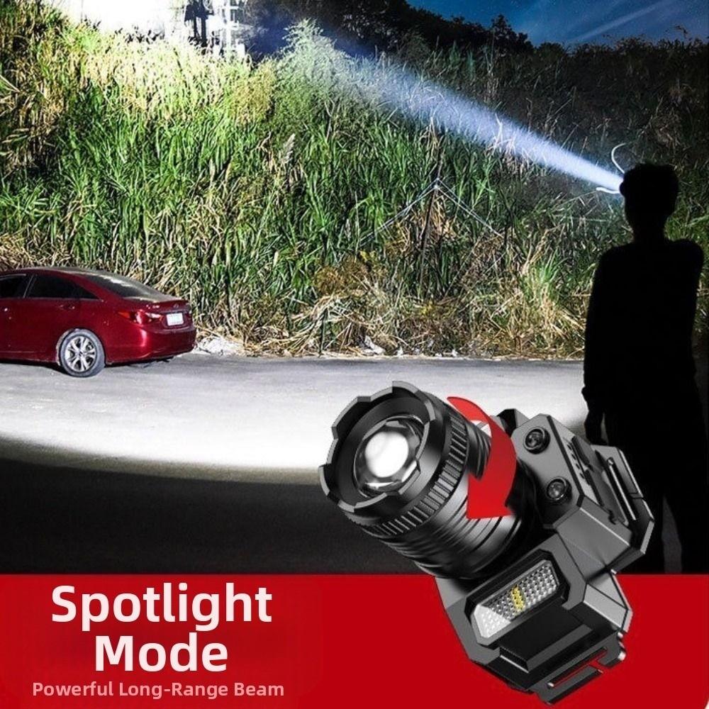 Motion Sensor USB Rechargeable Headlamp 5 Modes Waterproof Head Lamp Work Light  Emergency Use