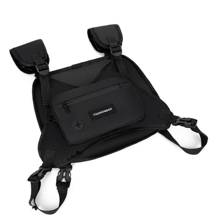 Men's Streetwear Tactical Chest Vest Bag - Functional and Casual Workwear Accessory