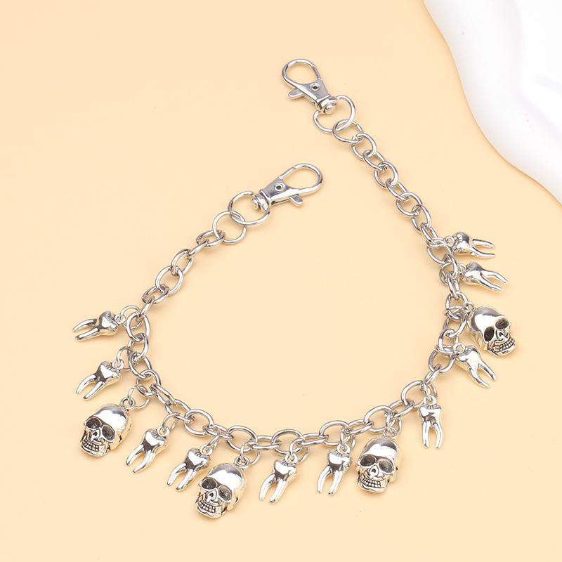 Gothic Punk Detachable Bag Chain Set With Multiple Cool Charm Designs For Handbag Decor Y2K Alt Style Daily Wear