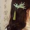 1Pc National Style Bamboo Leaf Tassel Hair Clip Womens Curly Hair Side Clip Hair Accessory
