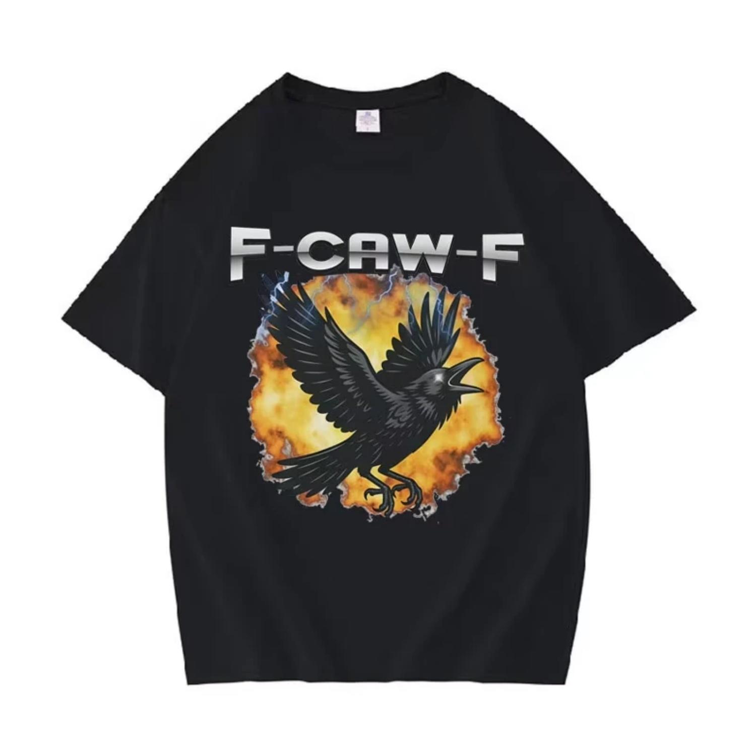 

F-Caw-F Casual Graphics Meme Hip Hop T Shirt Men Women Vintage Loose T-Shirts Pop CrewNeck Tees Short Sleeve Y2K Clothing Unisex S разноцветный