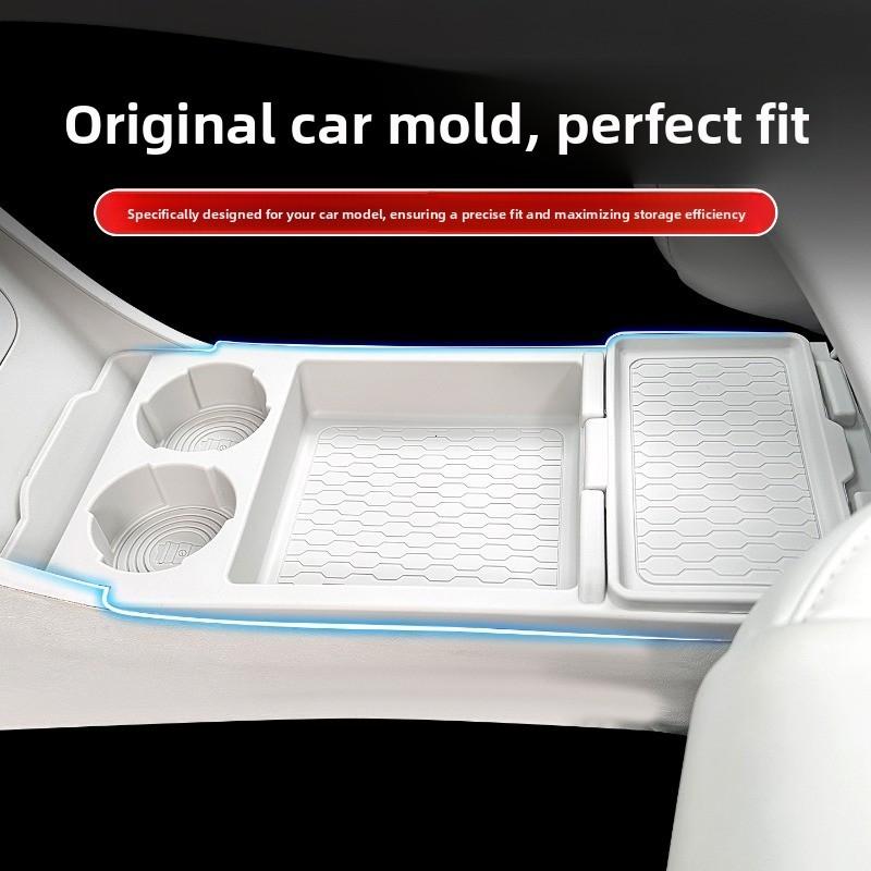 For Geely EX2 2025 2026 Center Console Lower Storage Box Silicone Non Slip Mat Car Interior Organizer Tray