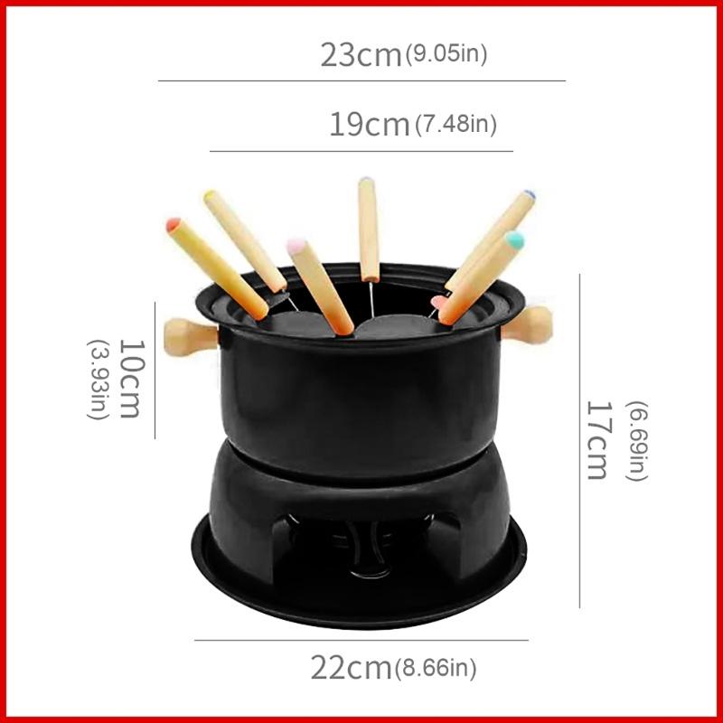 Großvolumige Schokoladen-Fondue-Tasse aus Kohlenstoffstahl für Partys und Veranstaltungen, gleichmäßig erhitzender Schmelzbecher für Käse, Butter