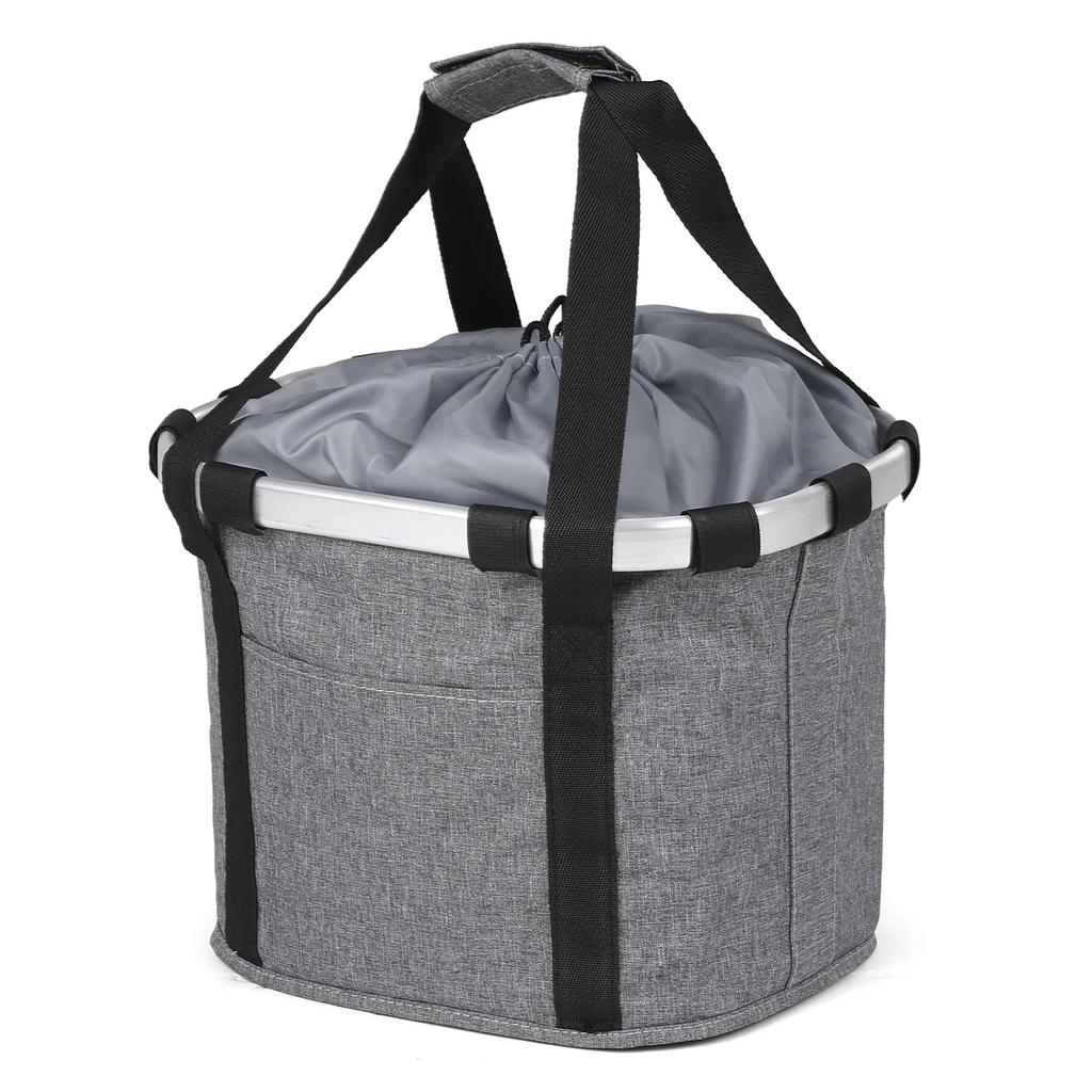 Detachable Bicycle Front Basket 2in1 Bike Small Pet Dog Carry Pouch MTB Cycling Handlebar Tube Hanging Fold Baggage Bag