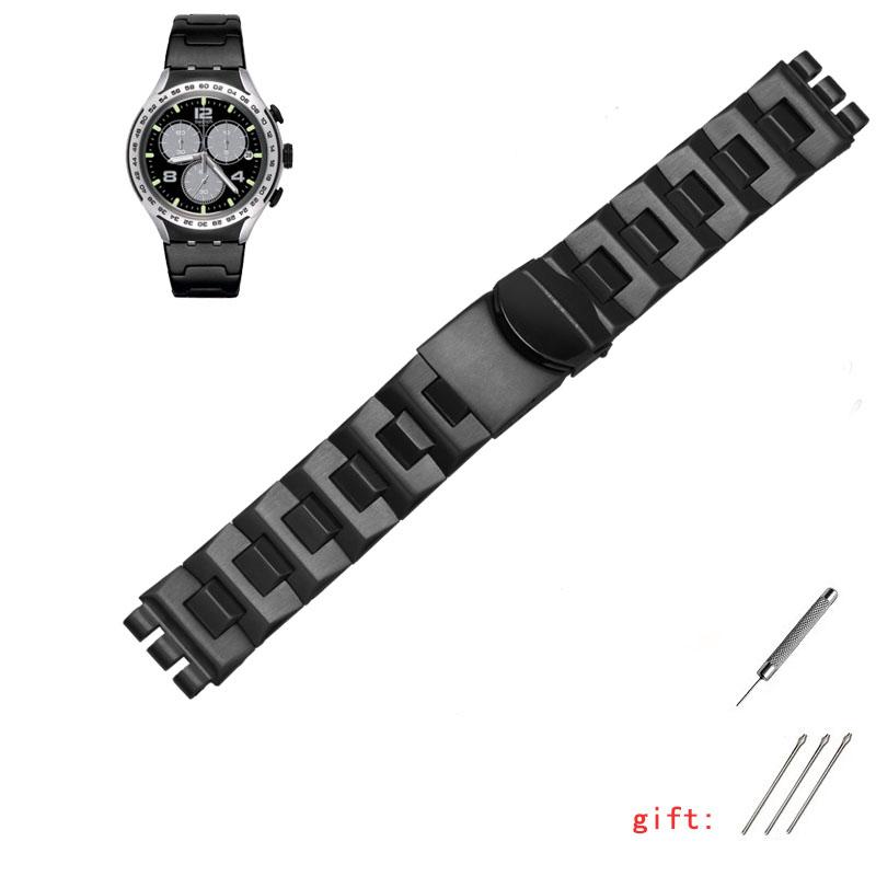Para pulseira de metal de núcleo sólido Swatch corrente de relógio côncava convexa YCS Yas YGS relógio de aço masculino e feminino pulseira de cerâmica