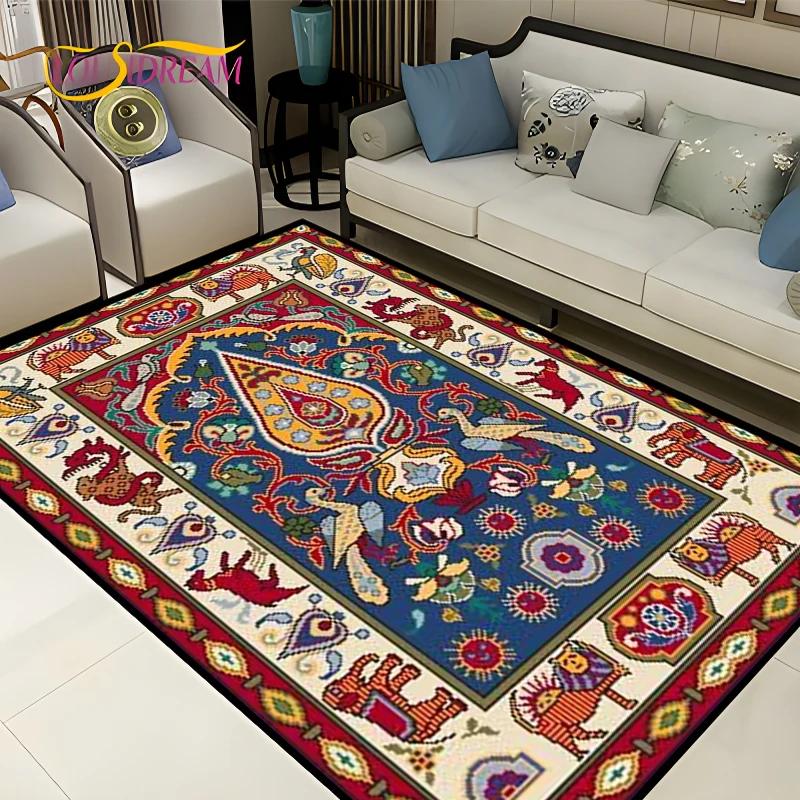 Vintage Fars Halısı Oturma Odası Yatak Odası Bohemya Türk Fas Etnik Kilimler Kaymaz Mandala Geometrik Kapı Paspası Poster Paspas