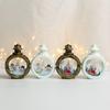Retro Christmas Round Lantern LED Candle Light Portable Atmosphere Setting Decoration Home Desktop Ornament Circular Lighting