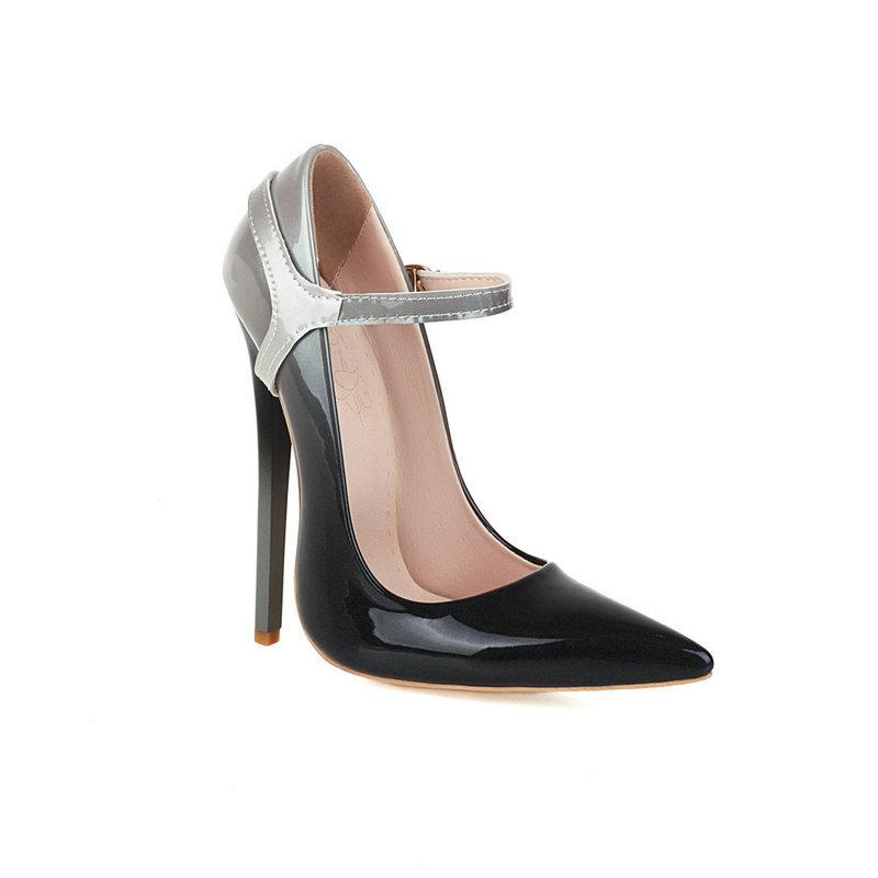 Women's High Heels New 16cm Gradient Fine Heels Super High Heels Fake Women's Cross Dressing Wristband Fun Single Shoe